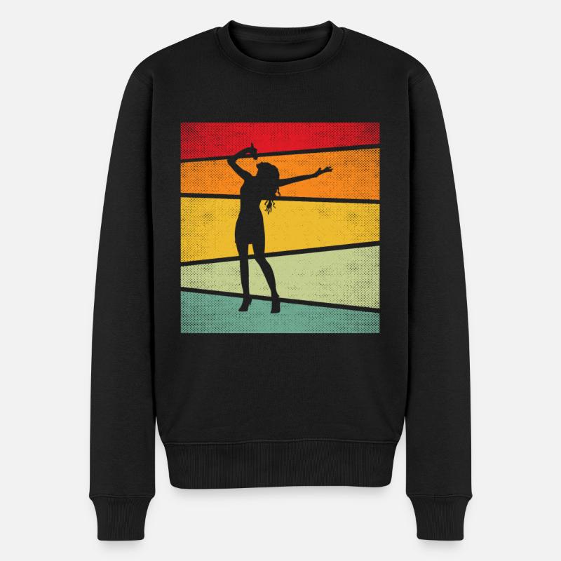 Singen Retro - Männer Premium Bio Pullover - Schwarz
