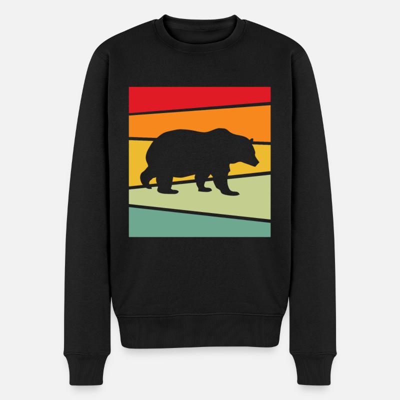 Ours Rétro - Pull Premium bio Homme - noir