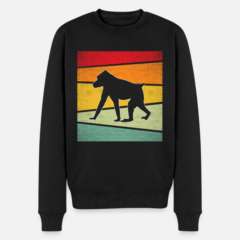 Singe Rétro - Pull Premium bio Homme - noir