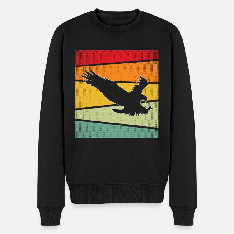 Adler Retro - Männer Premium Bio Pullover - Schwarz