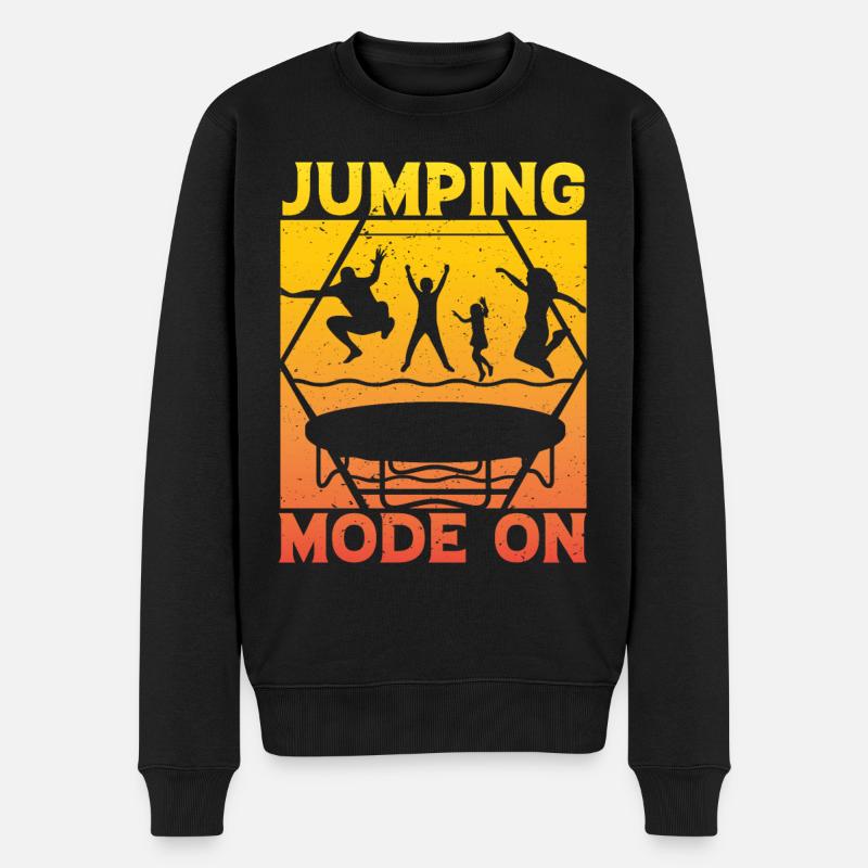 Sprungmodus an - Männer Premium Bio Pullover - Schwarz