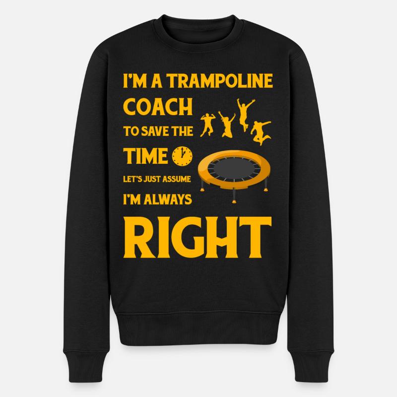 Trampolin-Trainer - Männer Premium Bio Pullover - Schwarz