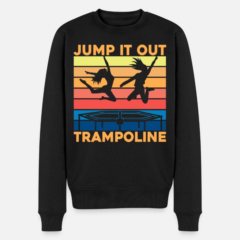 Herausspringen Trampolin - Männer Premium Bio Pullover - Schwarz