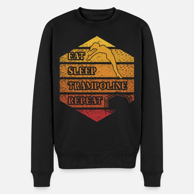 Eat Sleep Trampoline Répéter - Pull Premium bio Homme - noir