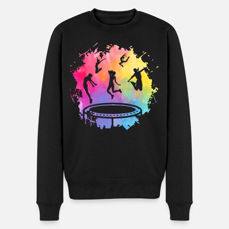 Trampolin - Männer Premium Bio Pullover - Schwarz