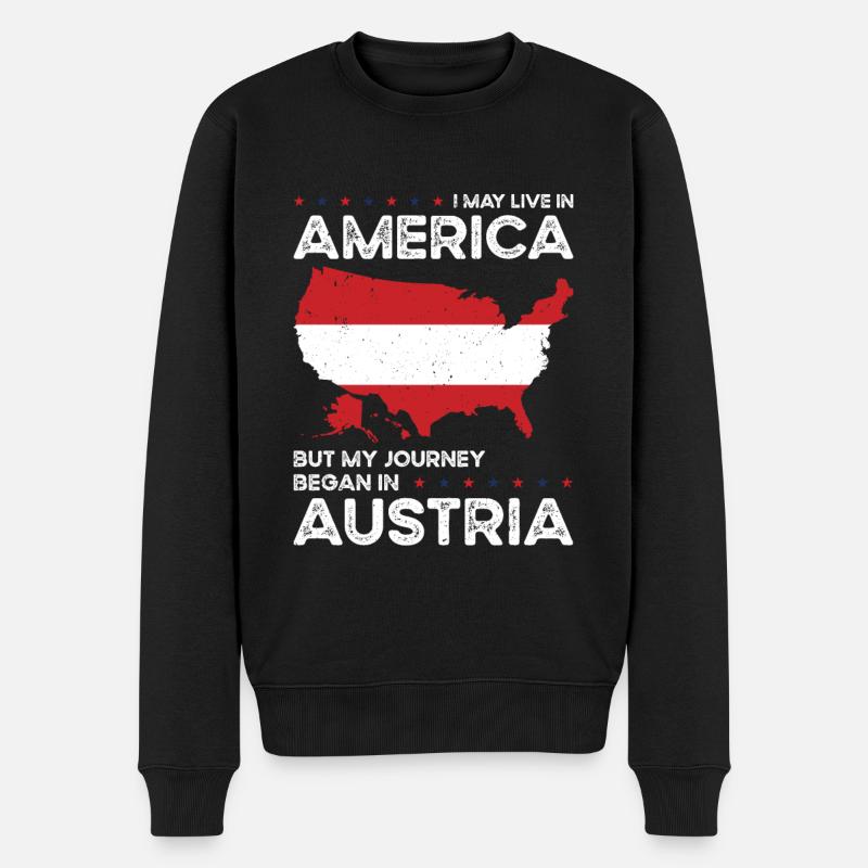 Né Autriche Autriche États-Unis - Pull Premium bio Homme - noir