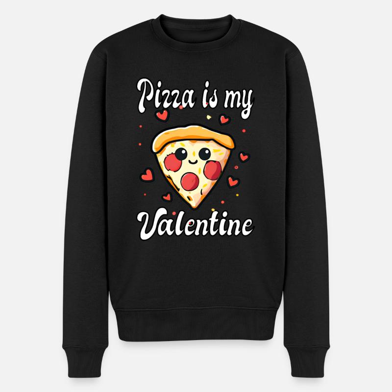 La pizza est ma Saint-Valentin - Pull Premium bio Homme - noir