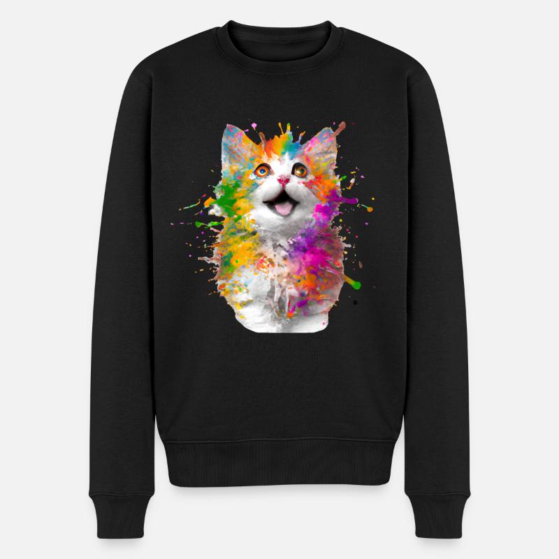Chat artistique - Pull Premium bio Homme - noir