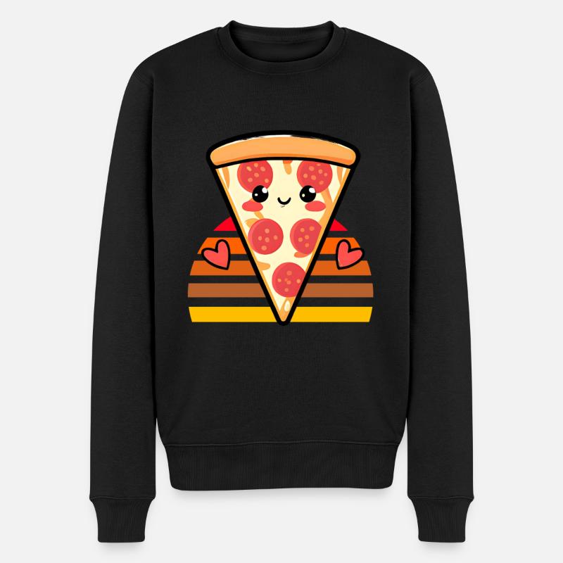 Cœurs de pizza - Pull Premium bio Homme - noir