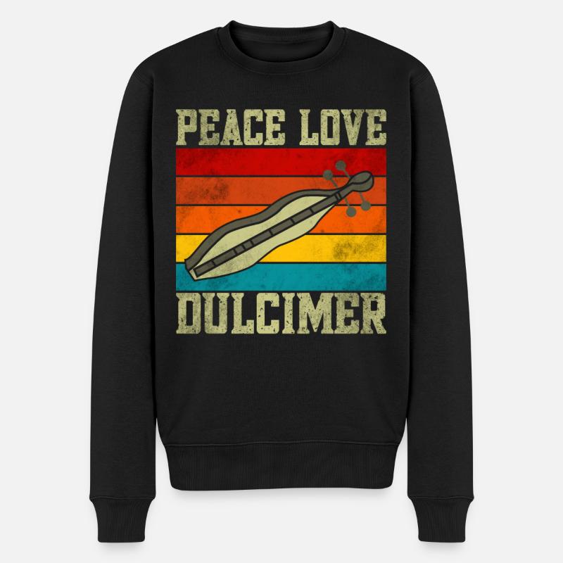 Dulcimer Instrument Streichmusik - Männer Premium Bio Pullover - Schwarz