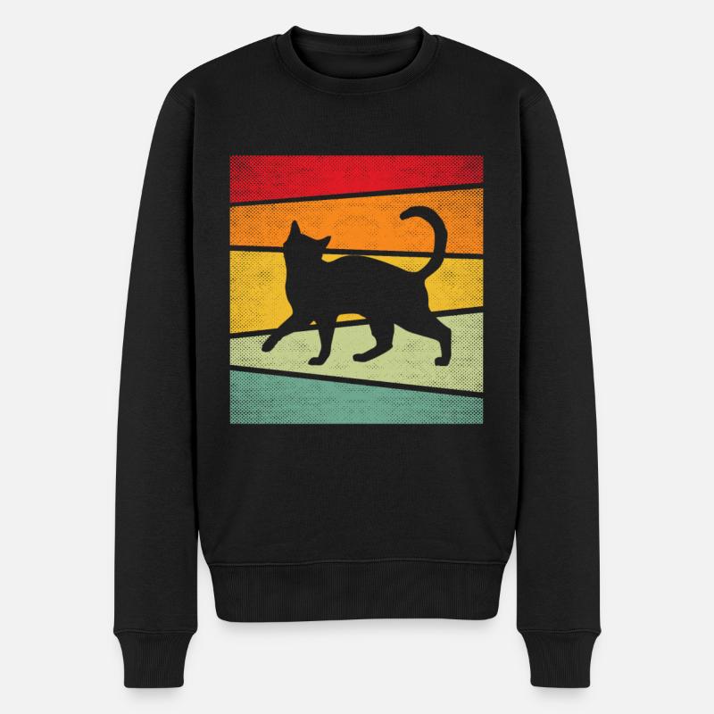 Chat Rétro - Pull Premium bio Homme - noir
