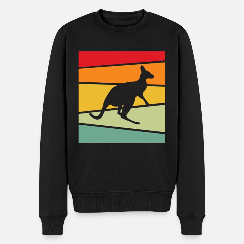 Känguru Retro - Männer Premium Bio Pullover - Schwarz