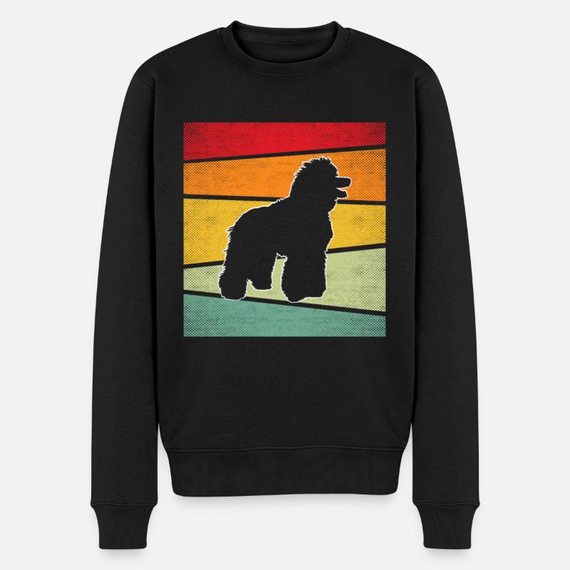 Pudel Retro - Männer Premium Bio Pullover - Schwarz