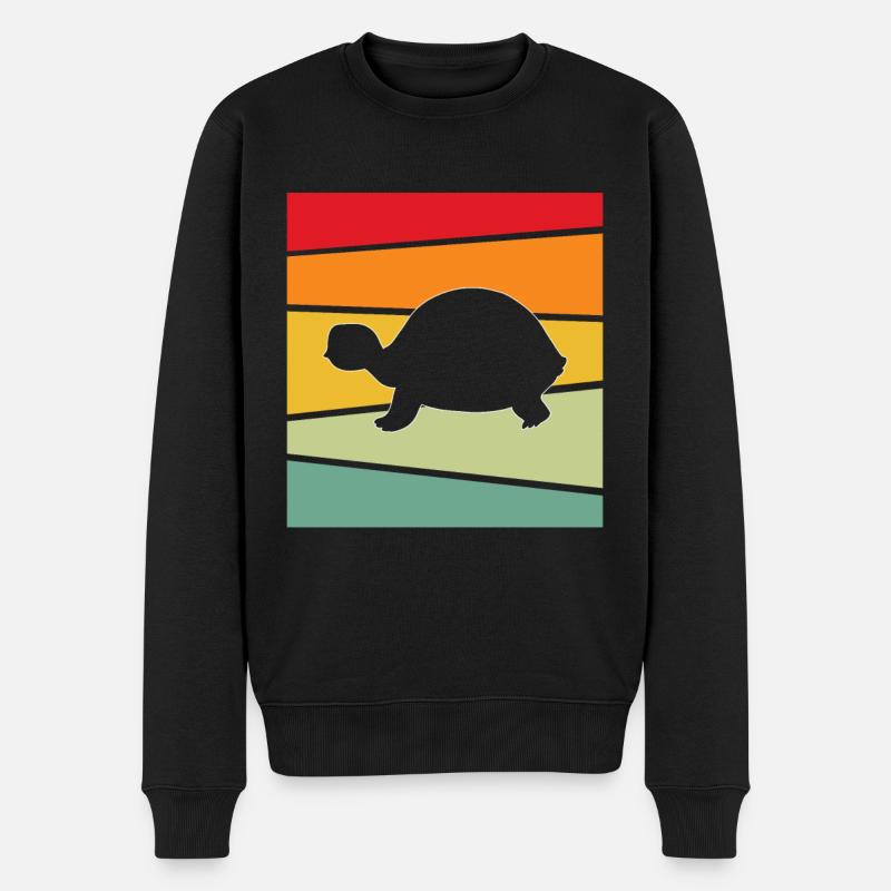 Tortue Rétro - Pull Premium bio Homme - noir