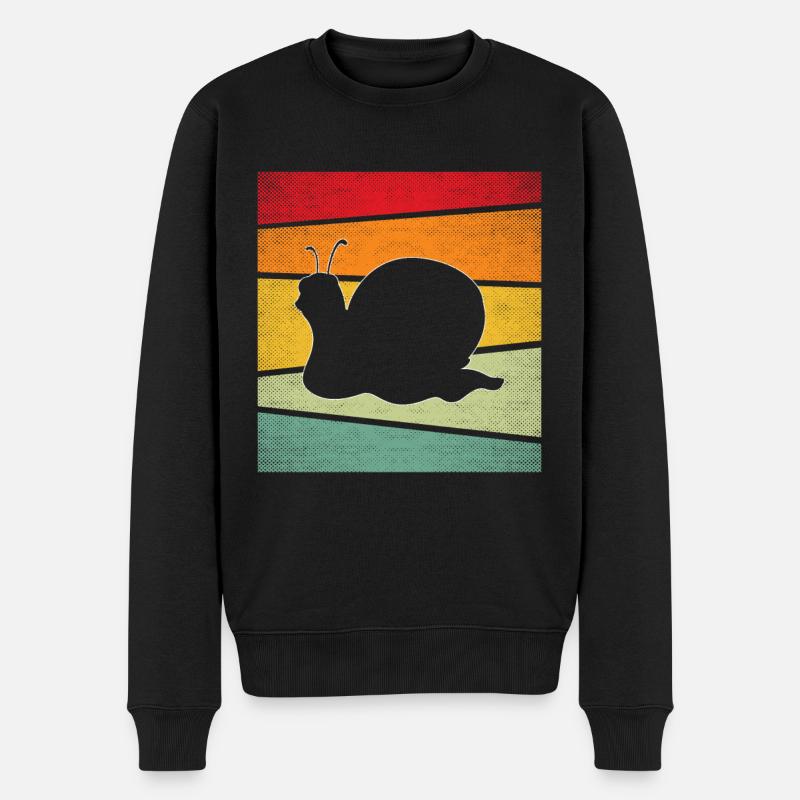 Schnecke Retro - Männer Premium Bio Pullover - Schwarz