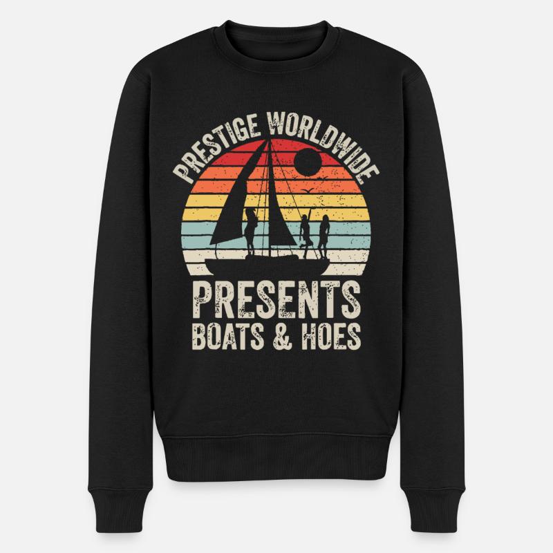 Vintage Retro Prestige Worldwide präsentiert Boote und - Männer Premium Bio Pullover - Schwarz