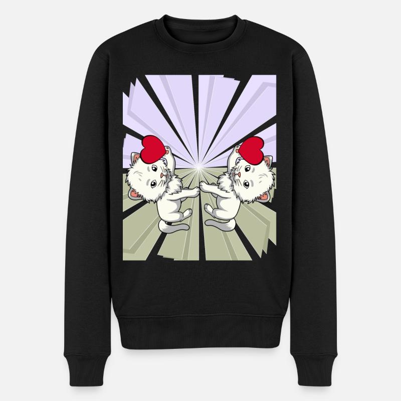 Heart Cats Félicitations Anniversaire - Pull Premium bio Homme - noir