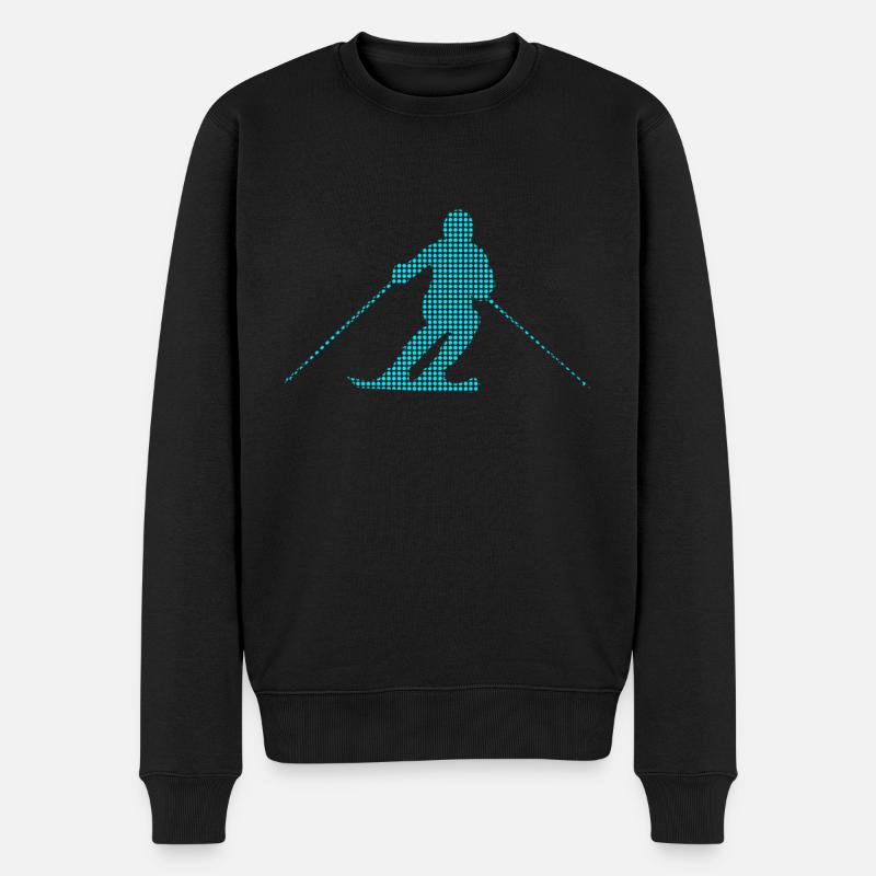 Ski - Männer Premium Bio Pullover - Schwarz