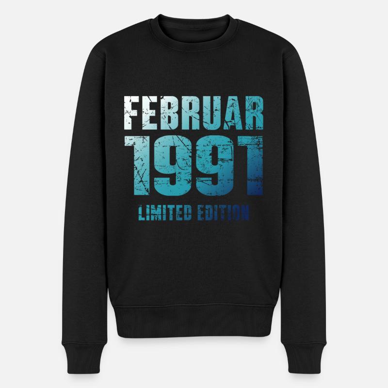 Février 1991 Cadeau d’anniversaire en édition limitée - Pull Premium bio Homme - noir
