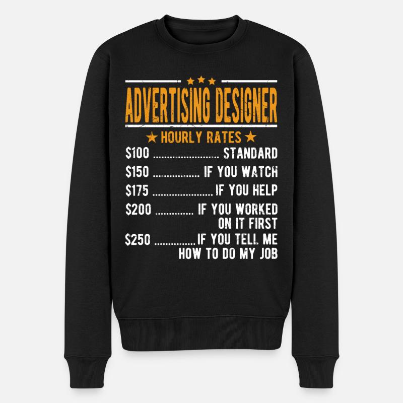 Werbedesigner Stundenlohn - Männer Premium Bio Pullover - Schwarz