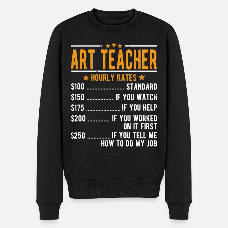 Kunstlehrer Stundenlohn - Männer Premium Bio Pullover - Schwarz