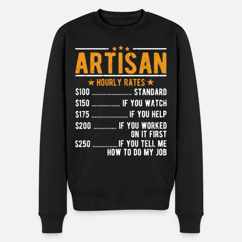 Artisans Salaire horaire - Pull Premium bio Homme - noir