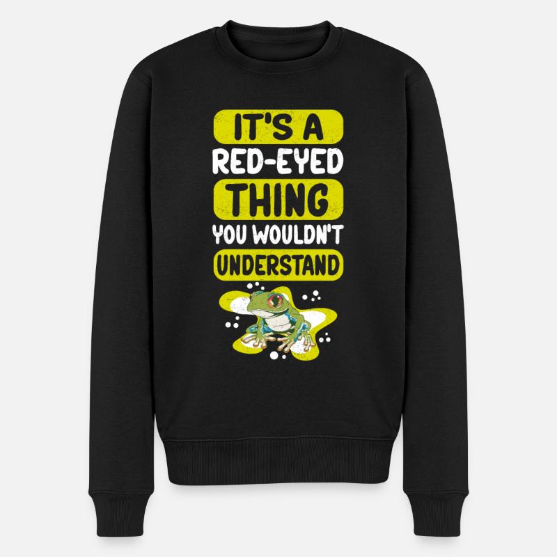 Rotaugenlaubfrosch Frosch Frösche Geschenk - Männer Premium Bio Pullover - Schwarz