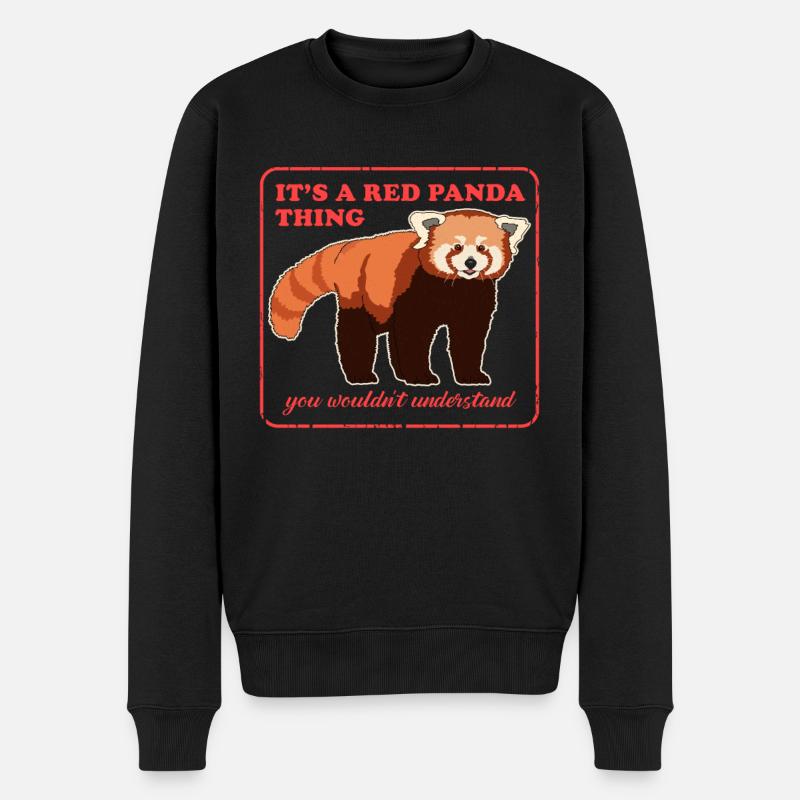 Panda roux | Pandas roux Panda Rouge Cadeau - Pull Premium bio Homme - noir