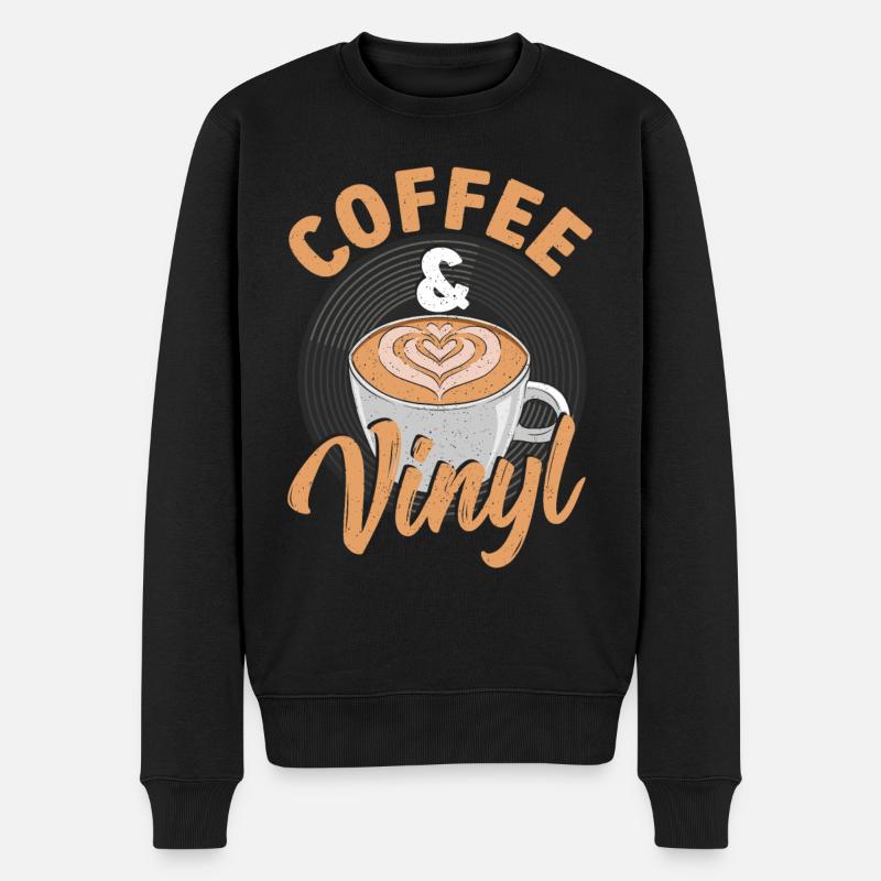 Coffee & Vinyl Vinyl Record Collecting - Männer Premium Bio Pullover - Schwarz
