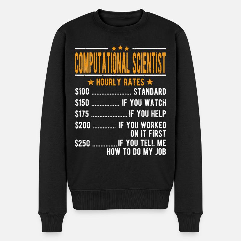 Informatiker Stundenlohn - Männer Premium Bio Pullover - Schwarz