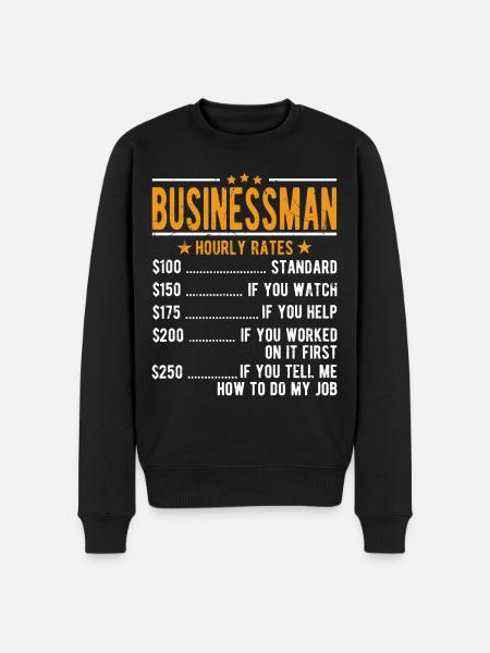 Businessman Hourly wage - Men's Premium Organic Jumper - black
