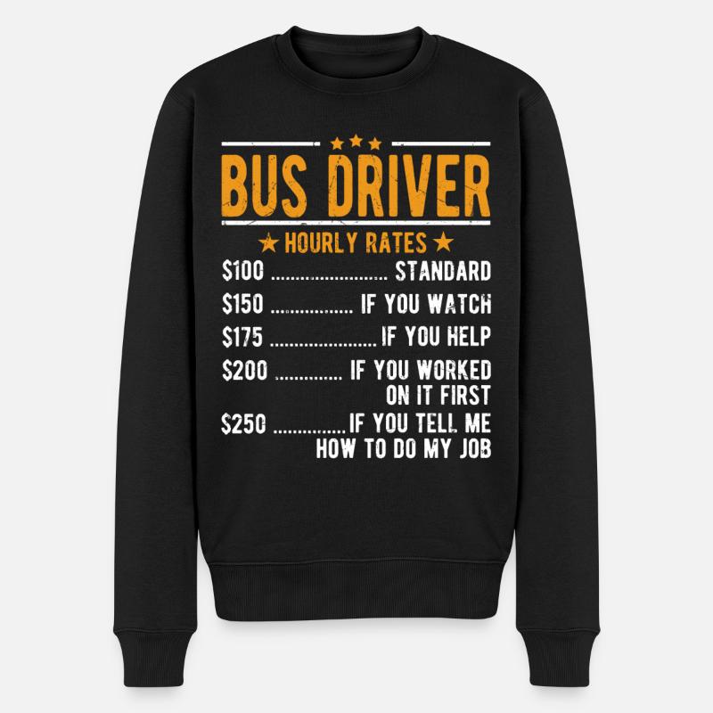 Busfahrer Stundenlohn - Männer Premium Bio Pullover - Schwarz