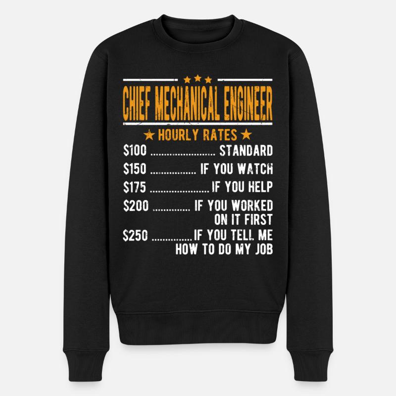Mechanical Engineer Hourly Wage - Men's Premium Organic Jumper - black