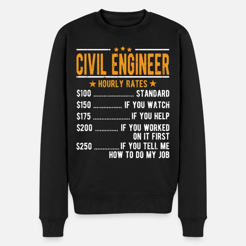 Civil engineer Hourly wage - Men's Premium Organic Jumper - black