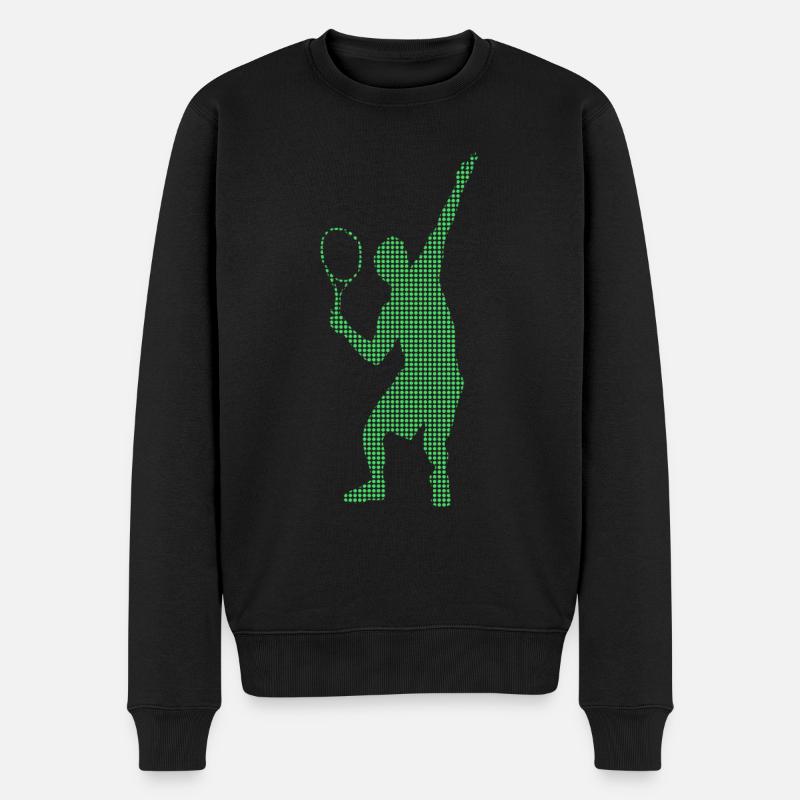 Tennis - Männer Premium Bio Pullover - Schwarz