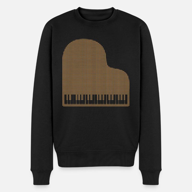 Klavier - Männer Premium Bio Pullover - Schwarz