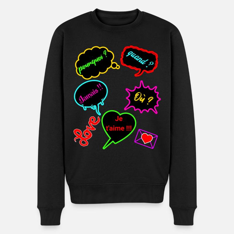pourquoi quand ou - Pull Premium bio Homme - noir
