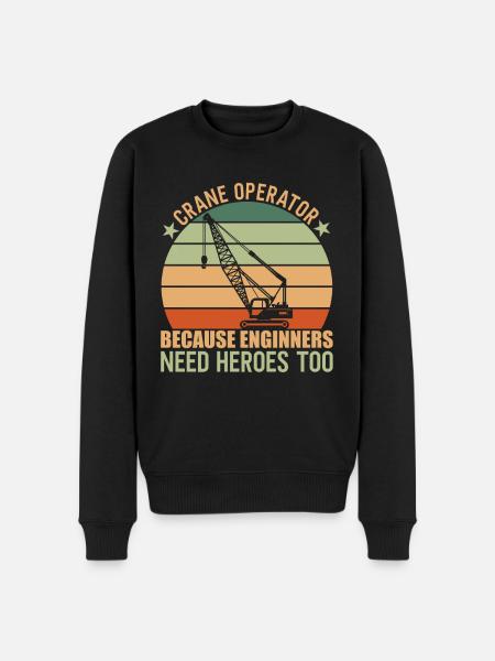 Crane Operator Kranführer - Männer Premium Bio Pullover - Schwarz