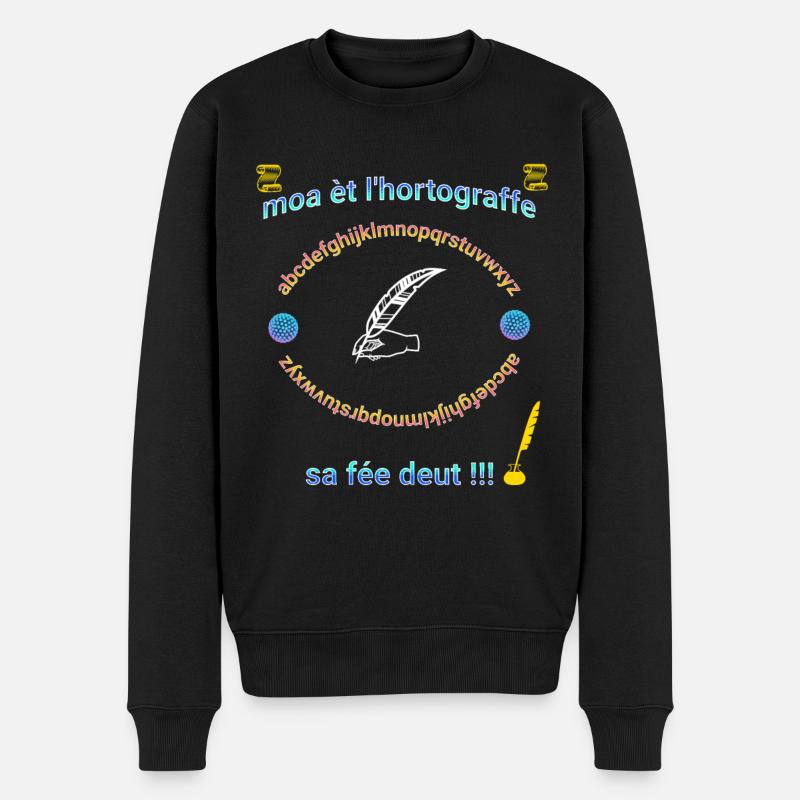moa èt l hortograffe 2 - Pull Premium bio Homme - noir