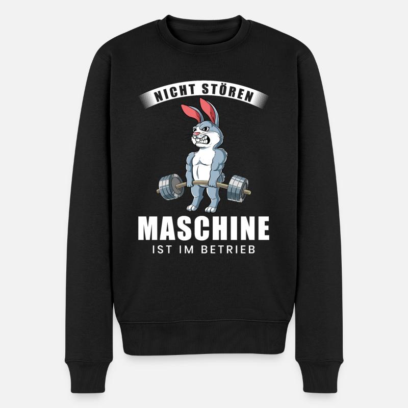 Nicht Stören Maschine In Betrieb Gym - Männer Premium Bio Pullover - Schwarz
