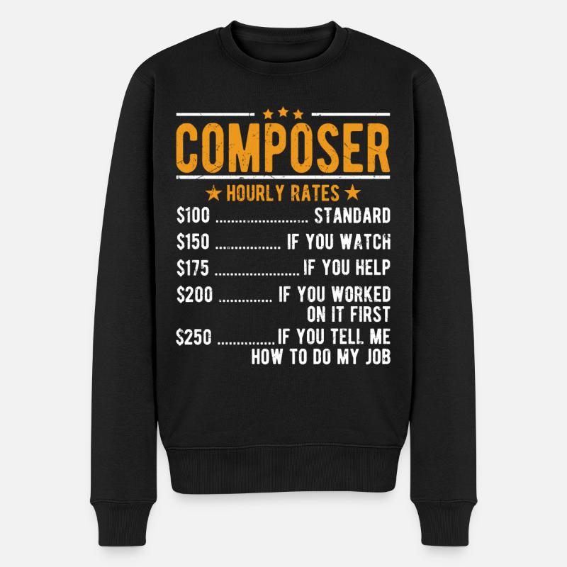 Compositeur Salaire horaire - Pull Premium bio Homme - noir