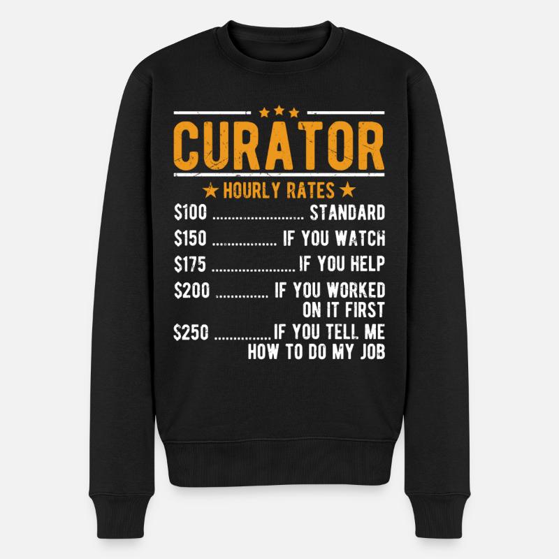 Curator Hourly Wage - Men's Premium Organic Jumper - black