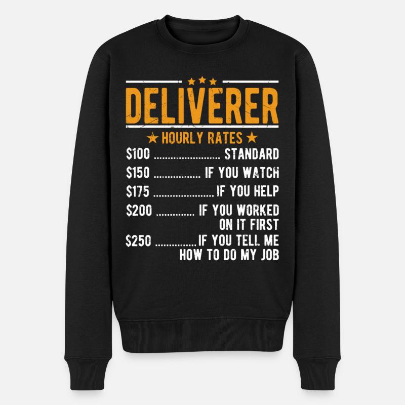 Zusteller Stundenlohn - Männer Premium Bio Pullover - Schwarz