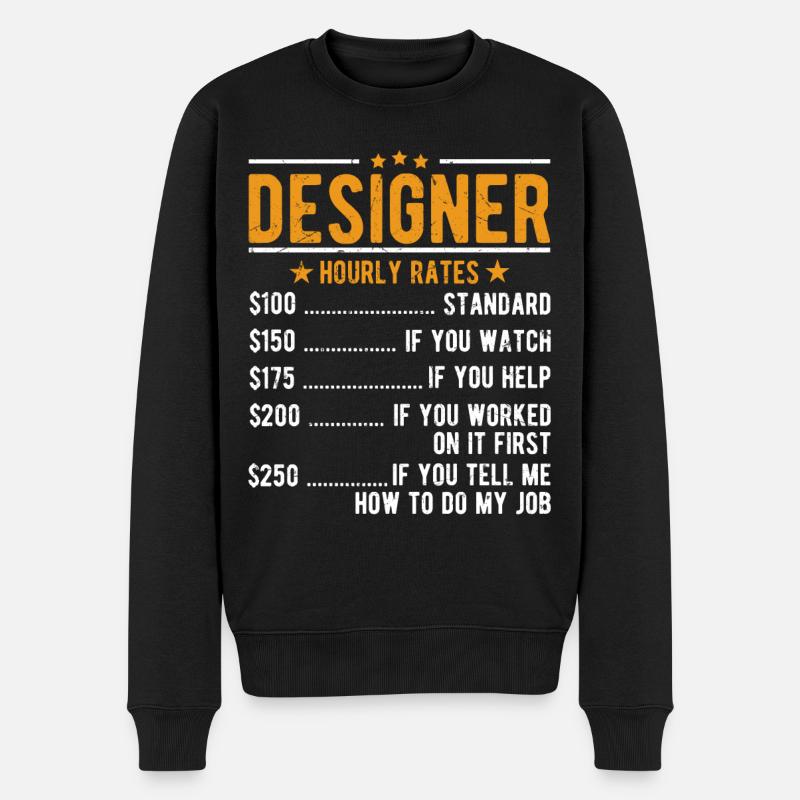 Designer Stundenlohn - Männer Premium Bio Pullover - Schwarz