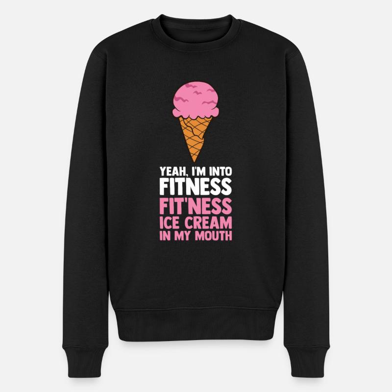 Lustiges Eiscreme-Zitat - Männer Premium Bio Pullover - Schwarz