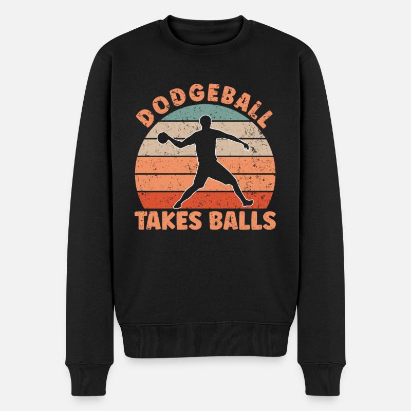 Dodgeball Takes Balls - Männer Premium Bio Pullover - Schwarz