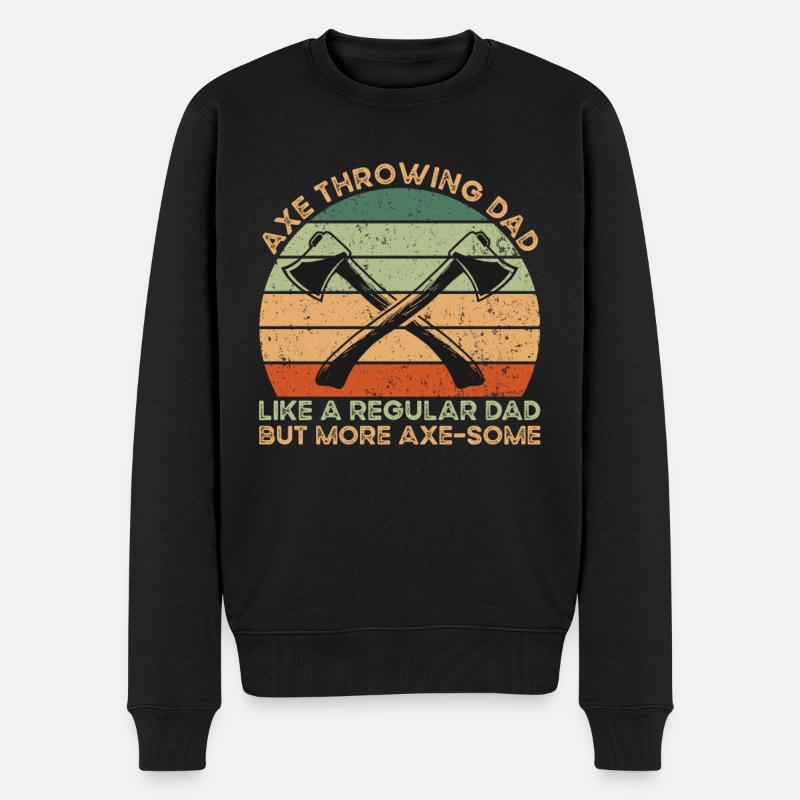 Axe Throwing Dad - Männer Premium Bio Pullover - Schwarz