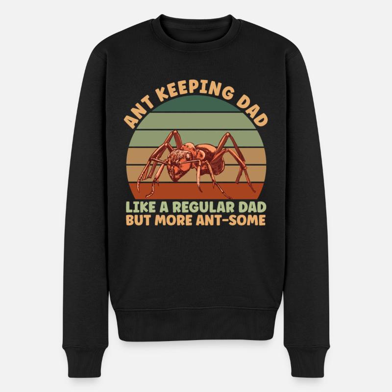 Ant Keeping Dad - Männer Premium Bio Pullover - Schwarz