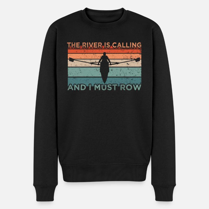 I Must Row - Männer Premium Bio Pullover - Schwarz