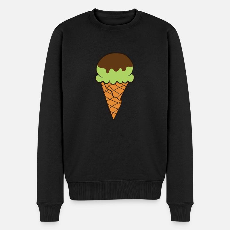 Eis Gelato Sommer Lustiges Eis - Männer Premium Bio Pullover - Schwarz